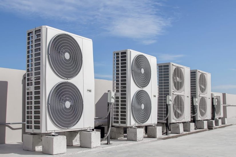 Multiple AC Units Standing Next To Each Other