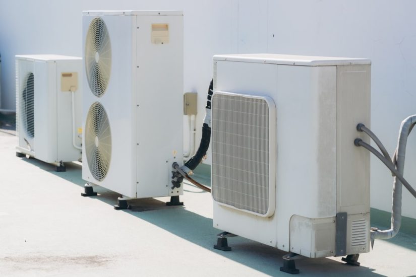 White AC Unit Consisting Of 3 Separate Boxes